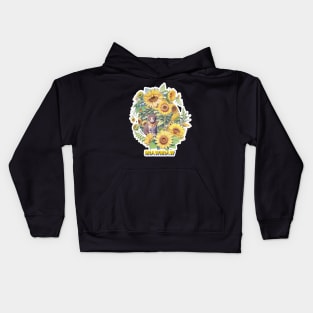 Sunflower Cat, Cute Flower Cat,Cat miaw Kids Hoodie